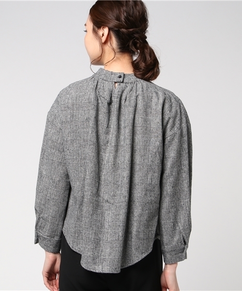 rps（アールピーエス）の「プチハイネックブラウス（シャツ/ブラウス・レディース・チャコールグレー/オフホワイト/ホワイト系その他2/ブラック・M）」の9枚目の写真