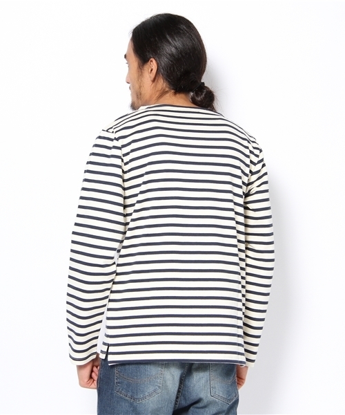 WEGO（ウィゴー）の「USコットンボーダーLSカットソー（Tシャツ/カットソー・メンズ・オフホワイト/ネイビー・MEDIUM/LARGE）」の4枚目の写真