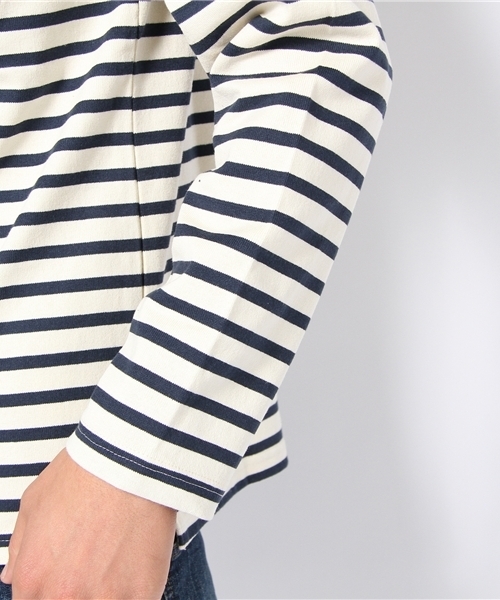 WEGO（ウィゴー）の「USコットンボーダーLSカットソー（Tシャツ/カットソー・メンズ・オフホワイト/ネイビー・MEDIUM/LARGE）」の7枚目の写真