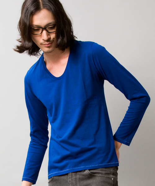 BEAUTY&YOUTH UNITED ARROWS(ビューティーアンドユースユナイテッドアローズ)の「by ∴ コットン V/Uネック カットソー◆(Tシャツ/カットソー・メンズ・ホワイト/ブラック/グレー/ケリー/ブルー/Brick ・SMALL/MEDIUM/LARGE/X-LARGE)」の5枚目の写真