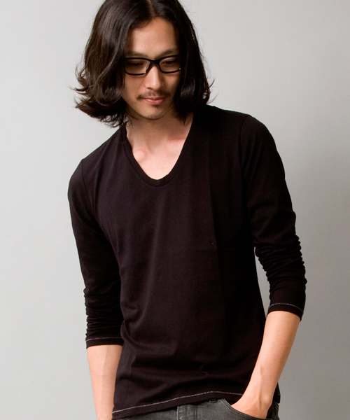 BEAUTY&YOUTH UNITED ARROWS(ビューティーアンドユースユナイテッドアローズ)の「by ∴ コットン V/Uネック カットソー◆(Tシャツ/カットソー・メンズ・ホワイト/ブラック/グレー/ケリー/ブルー/Brick ・SMALL/MEDIUM/LARGE/X-LARGE)」の3枚目の写真