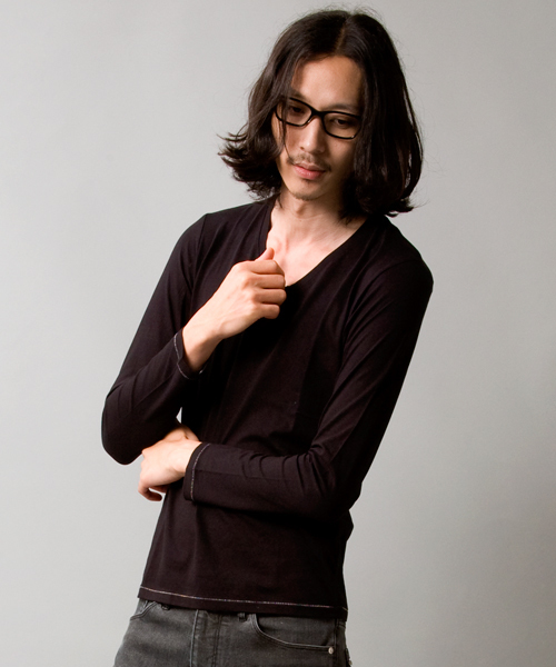 BEAUTY&YOUTH UNITED ARROWS(ビューティーアンドユースユナイテッドアローズ)の「by ∴ コットン V/Uネック カットソー◆(Tシャツ/カットソー・メンズ・ホワイト/ブラック/グレー/ケリー/ブルー/Brick ・SMALL/MEDIUM/LARGE/X-LARGE)」の8枚目の写真