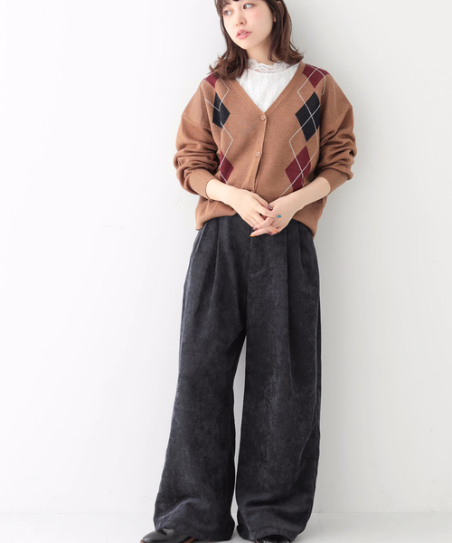 earth music&ecology（アースミュージックアンドエコロジー）の「・コーデュロイワイドパンツ（その他パンツ・レディース・ネイビー/アイボリー/キャメル/ピンクベージュ・M/L）」の14枚目の写真