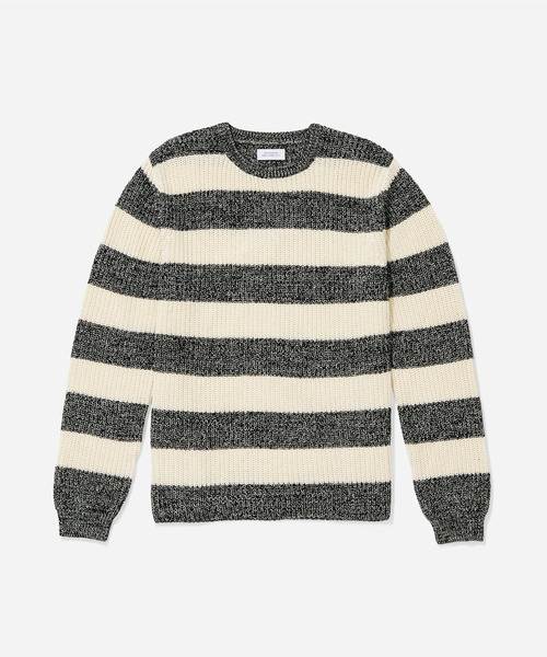Saturdays NYC(サタデーズ ニューヨークシティ )の「Lee Stripe Sweater(ニット/セーター・メンズ・ホワイト/レンガ・XS/S/M/L/XL)」の2枚目の写真