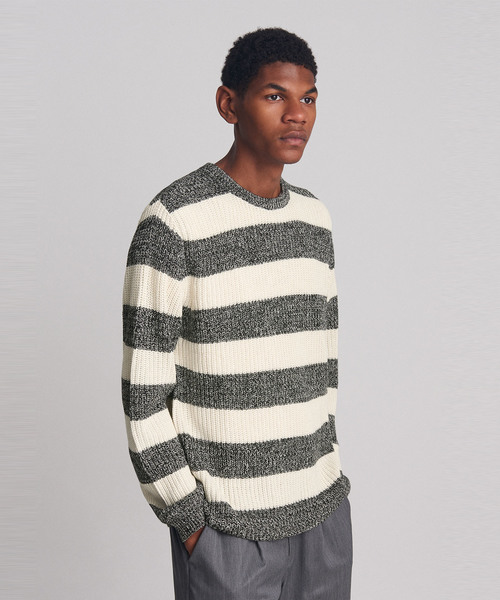 Saturdays NYC(サタデーズ ニューヨークシティ )の「Lee Stripe Sweater(ニット/セーター・メンズ・ホワイト/レンガ・XS/S/M/L/XL)」の9枚目の写真