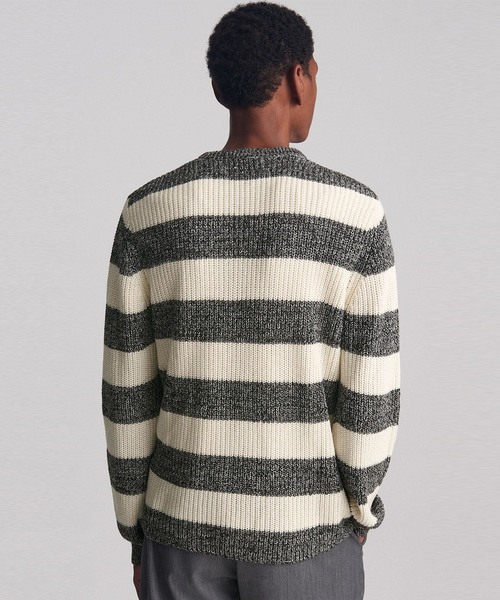 Saturdays NYC(サタデーズ ニューヨークシティ )の「Lee Stripe Sweater(ニット/セーター・メンズ・ホワイト/レンガ・XS/S/M/L/XL)」の5枚目の写真