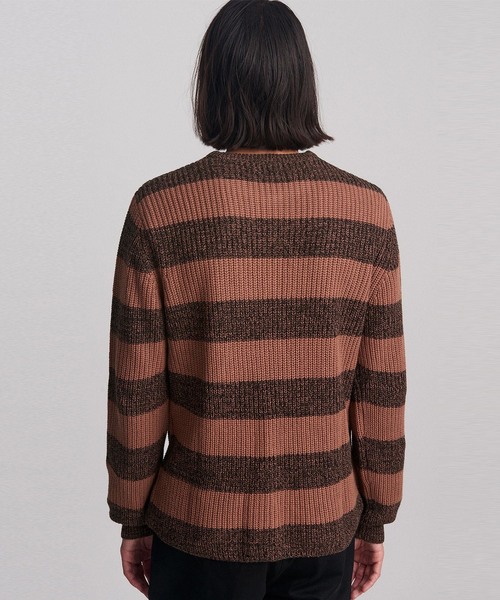 Saturdays NYC(サタデーズ ニューヨークシティ )の「Lee Stripe Sweater(ニット/セーター・メンズ・ホワイト/レンガ・XS/S/M/L/XL)」の4枚目の写真