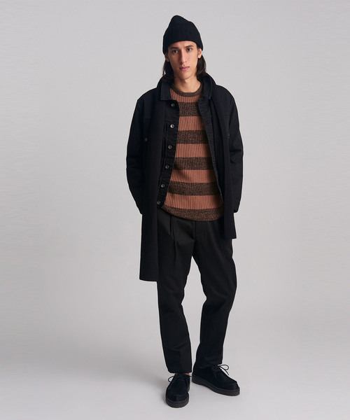 Saturdays NYC(サタデーズ ニューヨークシティ )の「Lee Stripe Sweater(ニット/セーター・メンズ・ホワイト/レンガ・XS/S/M/L/XL)」の7枚目の写真
