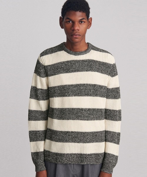 Saturdays NYC(サタデーズ ニューヨークシティ )の「Lee Stripe Sweater(ニット/セーター・メンズ・ホワイト/レンガ・XS/S/M/L/XL)」の11枚目の写真