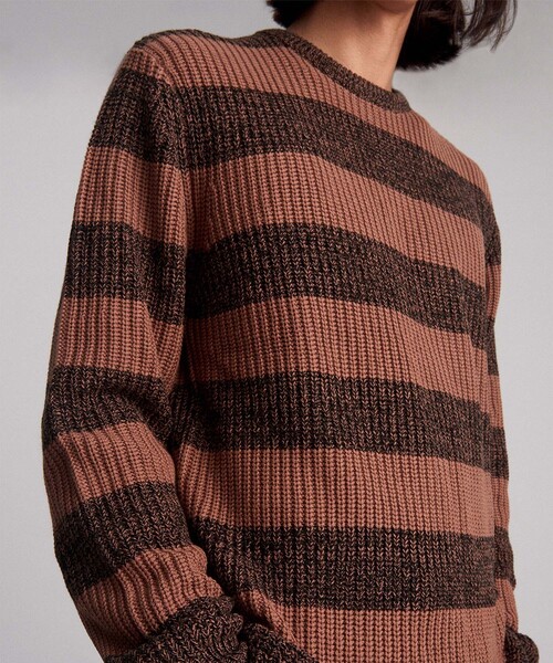 Saturdays NYC(サタデーズ ニューヨークシティ )の「Lee Stripe Sweater(ニット/セーター・メンズ・ホワイト/レンガ・XS/S/M/L/XL)」の12枚目の写真