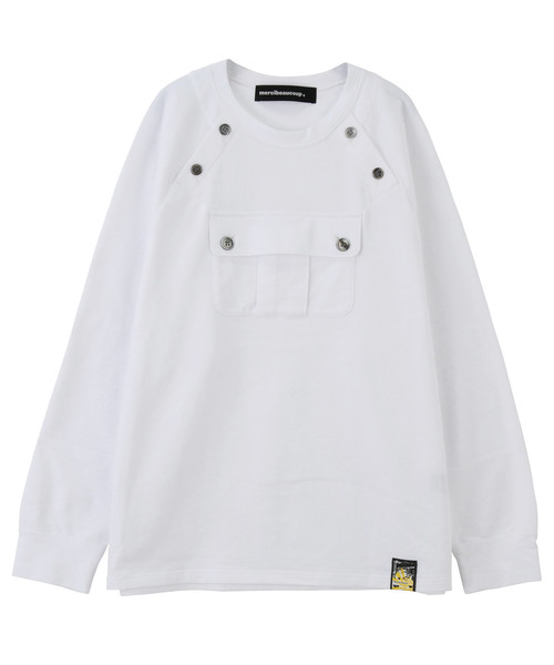 mercibeaucoup,（メルシーボークー）の「S Ｂ：マリンソー（Ｓ）（Tシャツ/カットソー・レディース・ホワイト/ブラック/グリーン・FREE）」の2枚目の写真