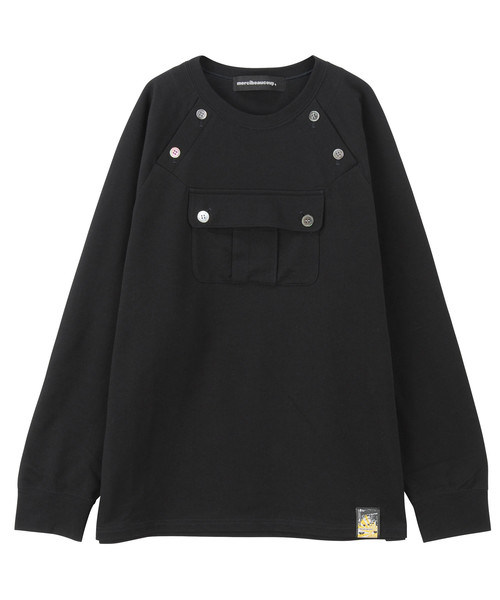 mercibeaucoup,（メルシーボークー）の「S Ｂ：マリンソー（Ｓ）（Tシャツ/カットソー・レディース・ホワイト/ブラック/グリーン・FREE）」の3枚目の写真