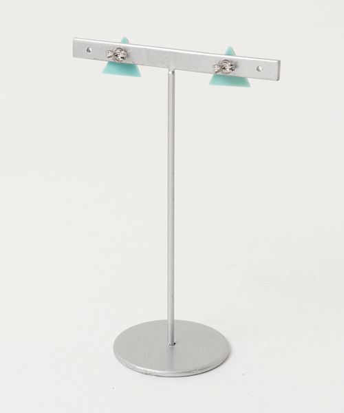 ACCOMMODE（アコモデ）の「マーブルピアス-トライアングル（ピアス（両耳用）・レディース・ホワイト/ターコイズブルー/イエロー/ブルー・FREE）」の5枚目の写真