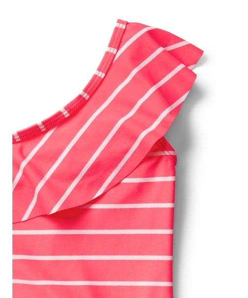 GAP(ギャップ)の「Gap ストライプアシンメトリー フリルワンピース水着(水着・キッズ・ピンク・100cm/80cm/90cm/105cm/110cm/95cm)」の2枚目の写真