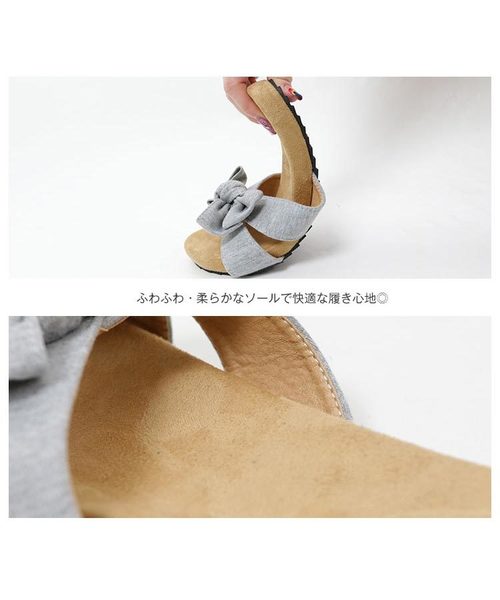 KOBE LETTUCE（コウベレタス）の「BIGリボンフラットソールサンダル（サンダル・レディース・その他1/ホワイト系その他2/ブラック/ホワイト系その他3/イエロー/レッド/グレー/ベージュ系その他/その他2/チェック/ブルー系その他2/ブラック系その他・LL/L/M/S）」の19枚目の写真