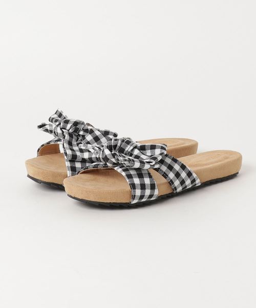 KOBE LETTUCE（コウベレタス）の「BIGリボンフラットソールサンダル（サンダル・レディース・その他1/ホワイト系その他2/ブラック/ホワイト系その他3/イエロー/レッド/グレー/ベージュ系その他/その他2/チェック/ブルー系その他2/ブラック系その他・LL/L/M/S）」の12枚目の写真