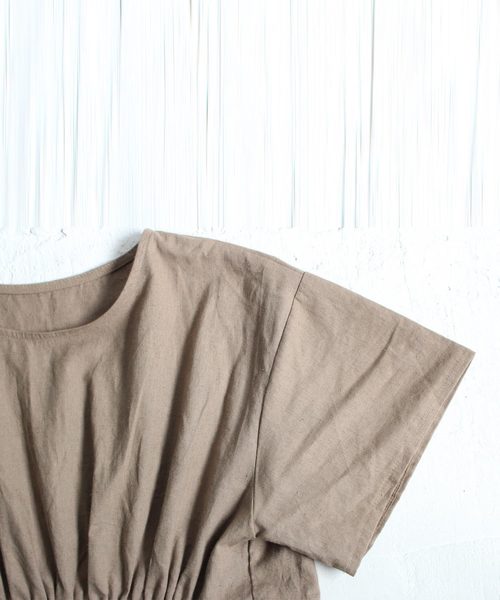 antiqua（アンティカ）の「ギャザーワンピ（ワンピース・レディース・ダークグレー/ベージュ系その他・FREE）」の8枚目の写真