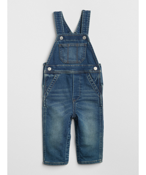 GAP(ギャップ)の「ジャージライニング サロペット(サロペット/オーバーオール・キッズ・インディゴブルー・80cm/90cm/70cm/50cm/60cm)」の1枚目の写真