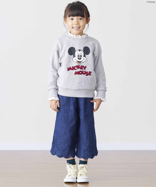 apres les cours（アプレレクール）の「Disney（ディズニー） ミッキートレーナー（スウェット・キッズ・ローズ/グレー・100/140/110/80/90/120/130）」の3枚目の写真