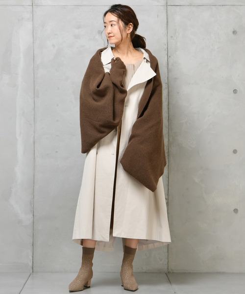 DouDou(ドゥドゥ)の「ミトン付きストール(ストール/ショール・レディース・アイボリー/ブラウン/キャメル・FREE)」の20枚目の写真