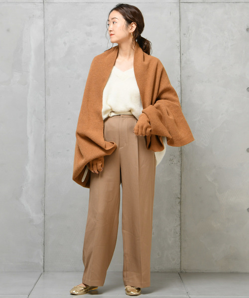 DouDou(ドゥドゥ)の「ミトン付きストール(ストール/ショール・レディース・アイボリー/ブラウン/キャメル・FREE)」の18枚目の写真