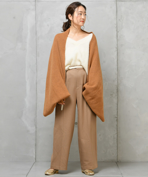 DouDou(ドゥドゥ)の「ミトン付きストール(ストール/ショール・レディース・アイボリー/ブラウン/キャメル・FREE)」の5枚目の写真