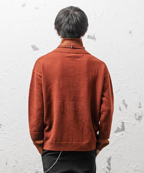 MinoriTY（マイノリティ）の「Wタートルケーブルニット（ニット/セーター・メンズ・モカ/テラコッタ/ブラック/ネイビー・L/M）」の11枚目の写真