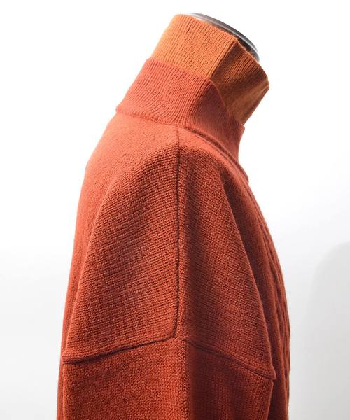 MinoriTY（マイノリティ）の「Wタートルケーブルニット（ニット/セーター・メンズ・モカ/テラコッタ/ブラック/ネイビー・L/M）」の6枚目の写真