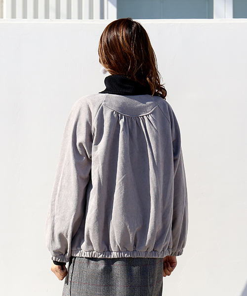 MARBLE WALTS(マーブルワルツ)の「フェイクスエード裏毛 ZIPカーディガン(カーディガン/ボレロ・レディース・ベージュ/ブラウン/グレー・M/L)」の14枚目の写真