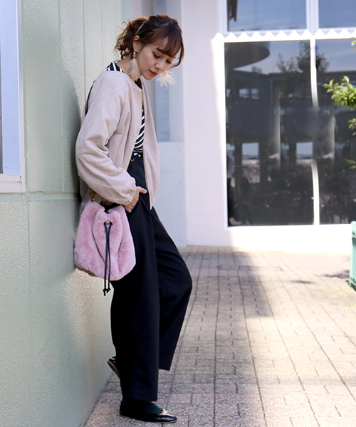 MARBLE WALTS(マーブルワルツ)の「フェイクスエード裏毛 ZIPカーディガン(カーディガン/ボレロ・レディース・ベージュ/ブラウン/グレー・M/L)」の8枚目の写真