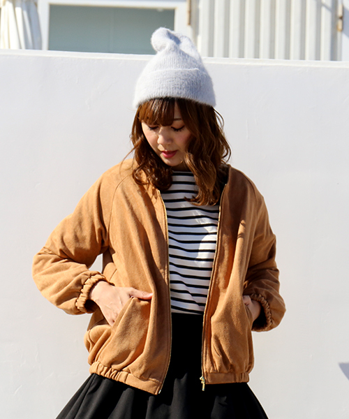 MARBLE WALTS(マーブルワルツ)の「フェイクスエード裏毛 ZIPカーディガン(カーディガン/ボレロ・レディース・ベージュ/ブラウン/グレー・M/L)」の12枚目の写真