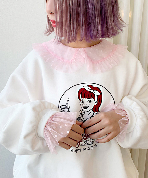 apres jour（アプレジュール）の「フリル襟チュールブラウス【ZOZOTOWN限定アイテム】（シャツ/ブラウス・レディース・クリーム/ライトピンク・フリー）」の11枚目の写真