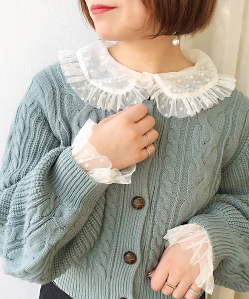 apres jour（アプレジュール）の「フリル襟チュールブラウス【ZOZOTOWN限定アイテム】（シャツ/ブラウス・レディース・クリーム/ライトピンク・フリー）」の10枚目の写真