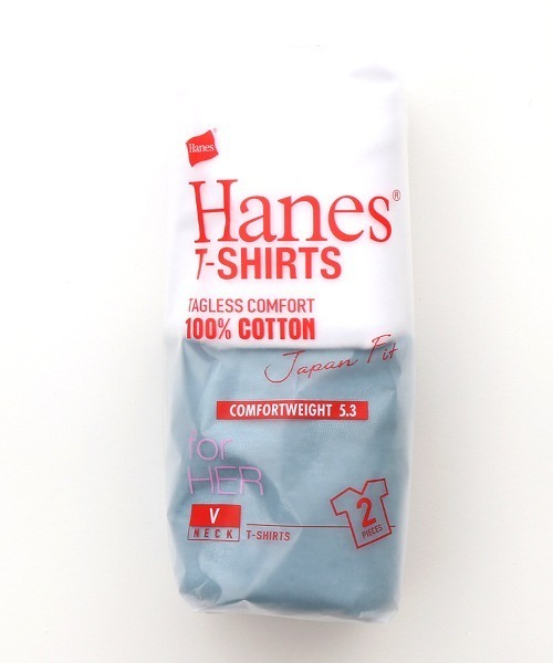 HANES(ヘインズ)の「【Hanes/ヘインズ】レディース ジャパンフィットフォーハー【2枚組】VネックTシャツ 5.3oz(Tシャツ/カットソー・レディース・ホワイト×ブルー/その他3・MEDIUM/LARGE)」の7枚目の写真