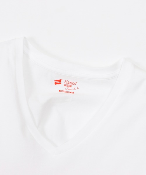 HANES(ヘインズ)の「【Hanes/ヘインズ】レディース ジャパンフィットフォーハー【2枚組】VネックTシャツ 5.3oz(Tシャツ/カットソー・レディース・ホワイト×ブルー/その他3・MEDIUM/LARGE)」の6枚目の写真