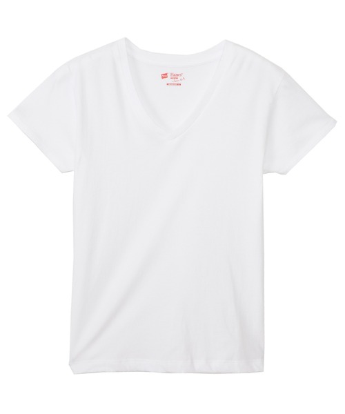 HANES(ヘインズ)の「【Hanes/ヘインズ】レディース ジャパンフィットフォーハー【2枚組】VネックTシャツ 5.3oz(Tシャツ/カットソー・レディース・ホワイト×ブルー/その他3・MEDIUM/LARGE)」の3枚目の写真