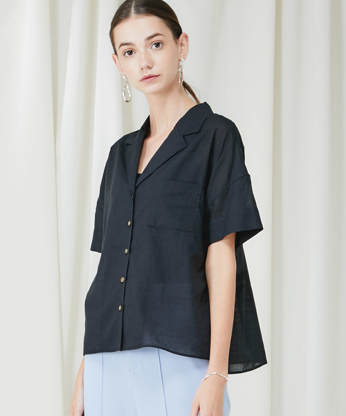 STUDIOUS - clane ブラウス セール】DEEP V NECK SHIRT（シャツ/ブラウス）｜CLANE（クラネ