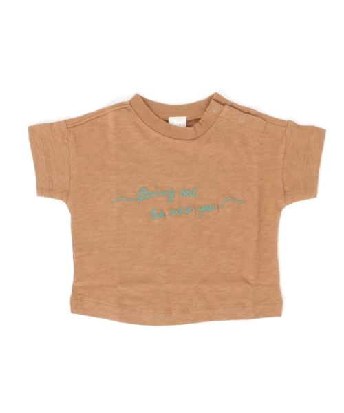 DILASH(ディラッシュ)の「ムラ糸天竺 刺繍Tシャツ(ワイド)(Tシャツ/カットソー・キッズ・ブラウン/オフホワイト/グレー・140/90/80/130/100/110/120)」の3枚目の写真