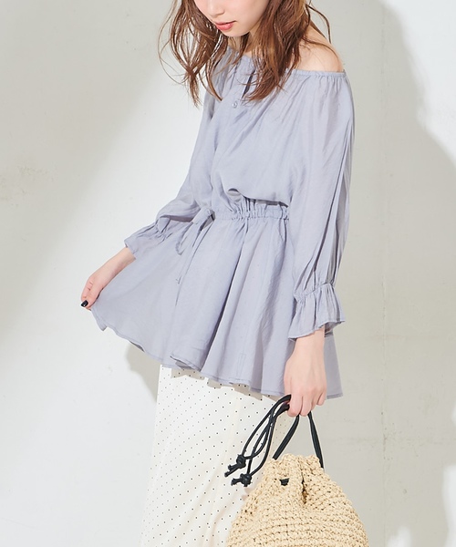 natural couture（ナチュラルクチュール）の「ウエストドロストとろみブラウス（シャツ/ブラウス・レディース・オフホワイト/カーキ/サックスブルー/ピンクベージュ・FREE）」の22枚目の写真