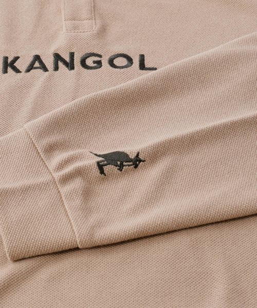 KANGOL（カンゴール）の「KANGOL/カンゴール 別注ロゴ刺繍 ビッグシルエットL/Sポロシャツ（ポロシャツ・メンズ・ブラック/ベージュ/オフホワイト/ボルドー・FREE）」の7枚目の写真