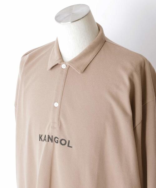 KANGOL（カンゴール）の「KANGOL/カンゴール 別注ロゴ刺繍 ビッグシルエットL/Sポロシャツ（ポロシャツ・メンズ・ブラック/ベージュ/オフホワイト/ボルドー・FREE）」の9枚目の写真