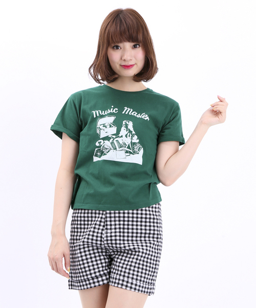 WEGO（ウィゴー）の「WEGO/Music Master Tシャツ（Tシャツ/カットソー・レディース・杢グレー/グリーン・FREE）」の2枚目の写真