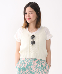 mystic | ニットベスト付きTシャツ(Tシャツ/カットソー)