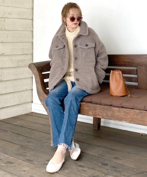 archives e'pice（アルシーヴエピス）の「《限定item》オーバーサイズcpoボアジャケット（その他アウター・レディース・ブラウン/アイボリー/グレー系その他・MEDIUM）」の7枚目の写真