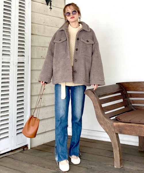 archives e'pice（アルシーヴエピス）の「《限定item》オーバーサイズcpoボアジャケット（その他アウター・レディース・ブラウン/アイボリー/グレー系その他・MEDIUM）」の8枚目の写真