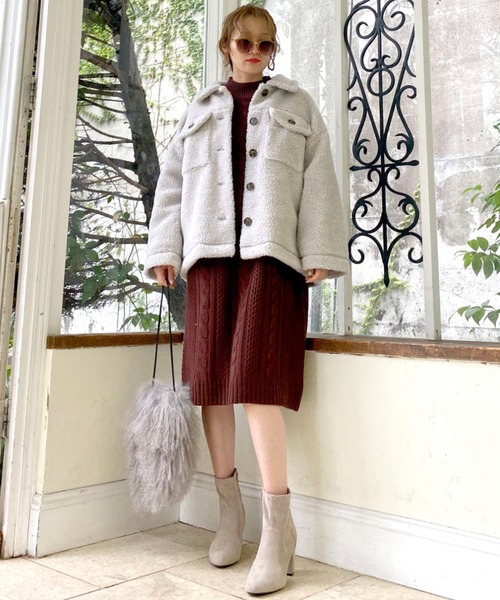 archives e'pice（アルシーヴエピス）の「《限定item》オーバーサイズcpoボアジャケット（その他アウター・レディース・ブラウン/アイボリー/グレー系その他・MEDIUM）」の6枚目の写真