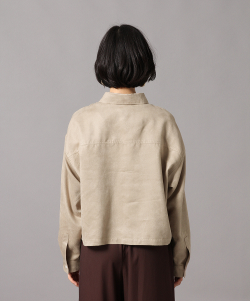 LOWRYS FARM(ローリーズファーム)の「Fスエードショートシャツ 853547(シャツ/ブラウス・レディース・ベージュ/イエロー/ブラウン・FREE)」の5枚目の写真