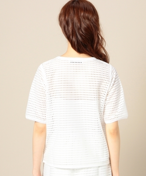 BEAUTY&YOUTH UNITED ARROWS（ビューティーアンドユースユナイテッドアローズ）の「BYSF メッシュレースパフスリーブ ◆（Tシャツ/カットソー・レディース・ホワイト/ブラック・フリー）」の7枚目の写真