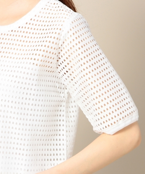 BEAUTY&YOUTH UNITED ARROWS（ビューティーアンドユースユナイテッドアローズ）の「BYSF メッシュレースパフスリーブ ◆（Tシャツ/カットソー・レディース・ホワイト/ブラック・フリー）」の3枚目の写真