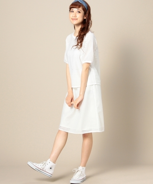 BEAUTY&YOUTH UNITED ARROWS（ビューティーアンドユースユナイテッドアローズ）の「BYSF メッシュレースパフスリーブ ◆（Tシャツ/カットソー・レディース・ホワイト/ブラック・フリー）」の4枚目の写真